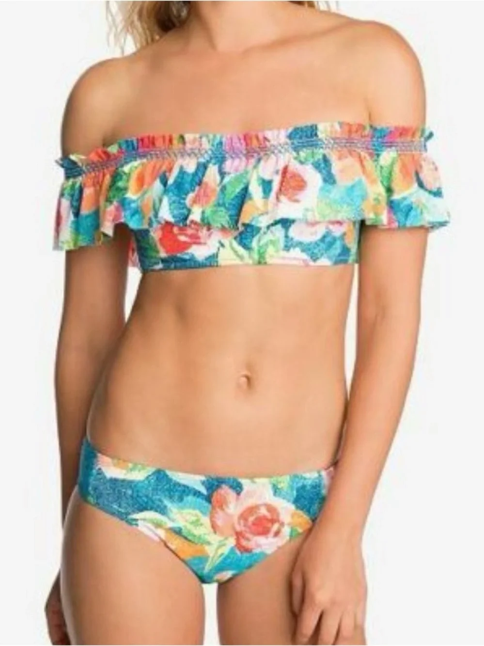 Vera Bradley SuperBloom Layla Top Hipster Bottoms Ruffle Floral Medium 2 Piece‎